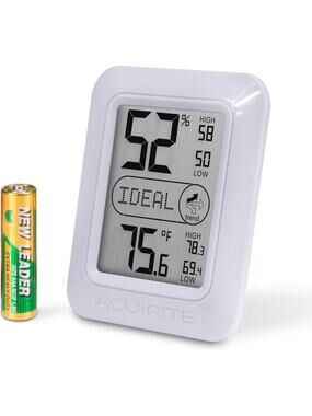 AcuRite Indoor Digital Thermometer & Hygrometer Comfort Levels (01131M) , White
